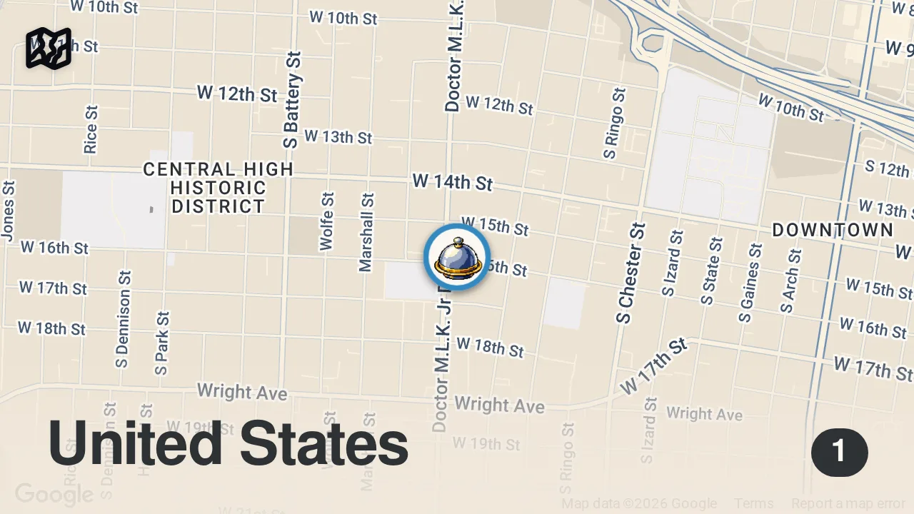 Map of 1 spot from Trying Jamaican Food in Arkansas for the FIRST TIME!! #foodie #foodvlog #jamaicanfood #littlerock