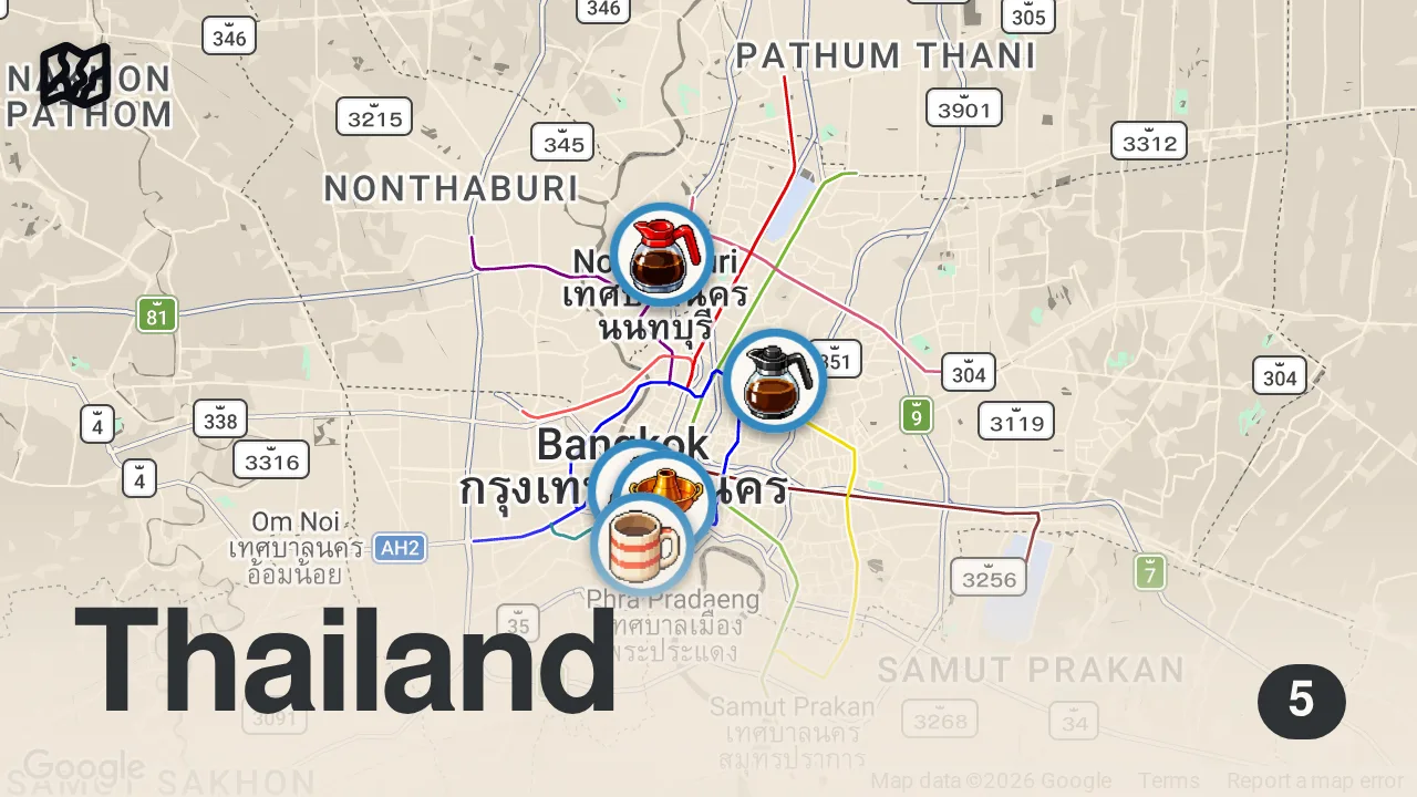 Map of 5 spots from Thailand’s KING of CRISPY PORK BELLY!! (Best Thai Street Food!)