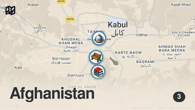 Map of Don't Dare To Film In This Restaurant In Kabul! Afghanistan Under Taliban 🇦🇫