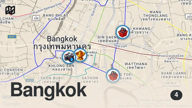 Map of 🇹🇭 30 MUST TRY Thai Foods in Bangkok, Thailand