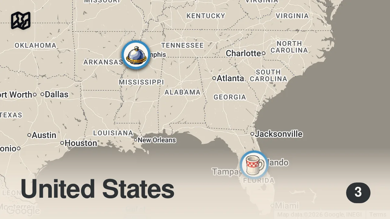 Map of 3 spots from Staying At The Worlds LARGEST Bass Pro Shop For 24 Hours...