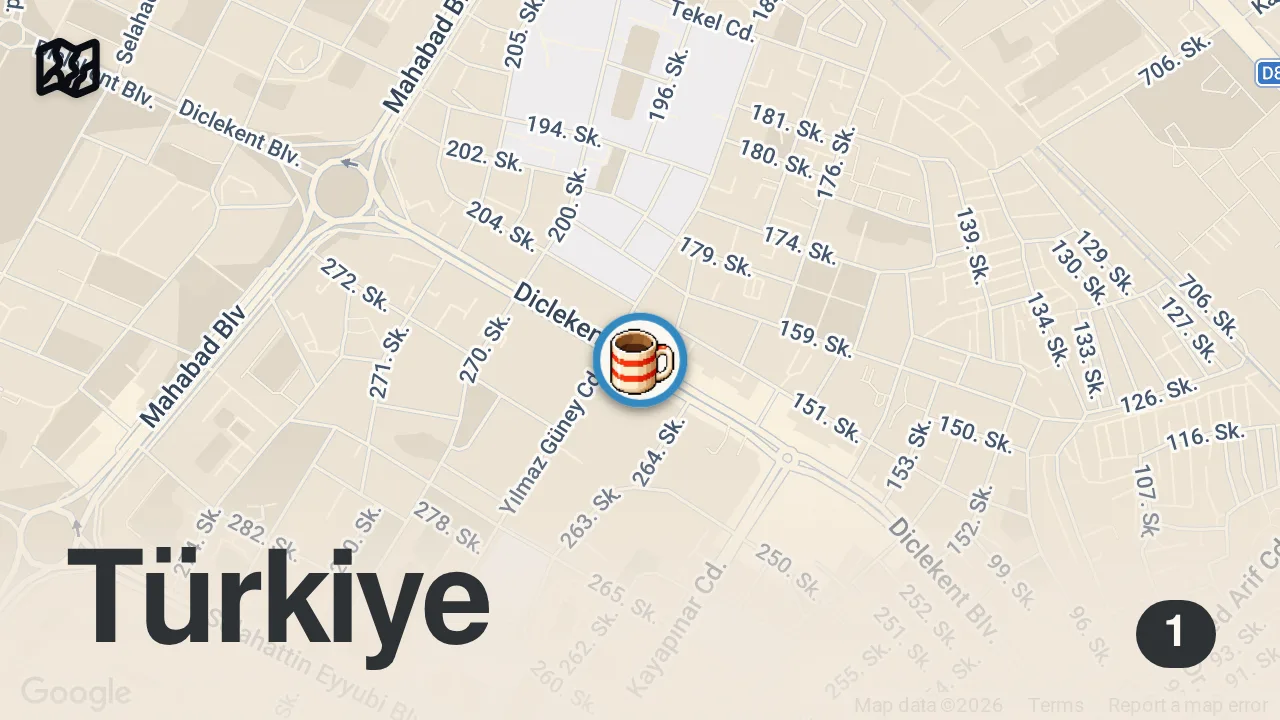 Map of 1 spot from DİYARBAKIR’DA ÜÇ SAATTE 500 TL SERİSİ 6!!!