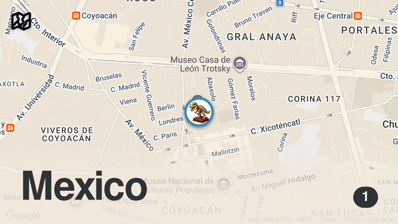Map of 1 spot from TOP 10 Things to do in MEXICO CITY