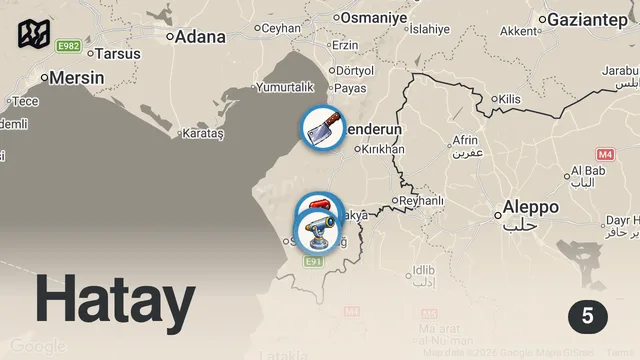 Map of HATAY’A MEYDAN OKUYAN KORELİ!!!