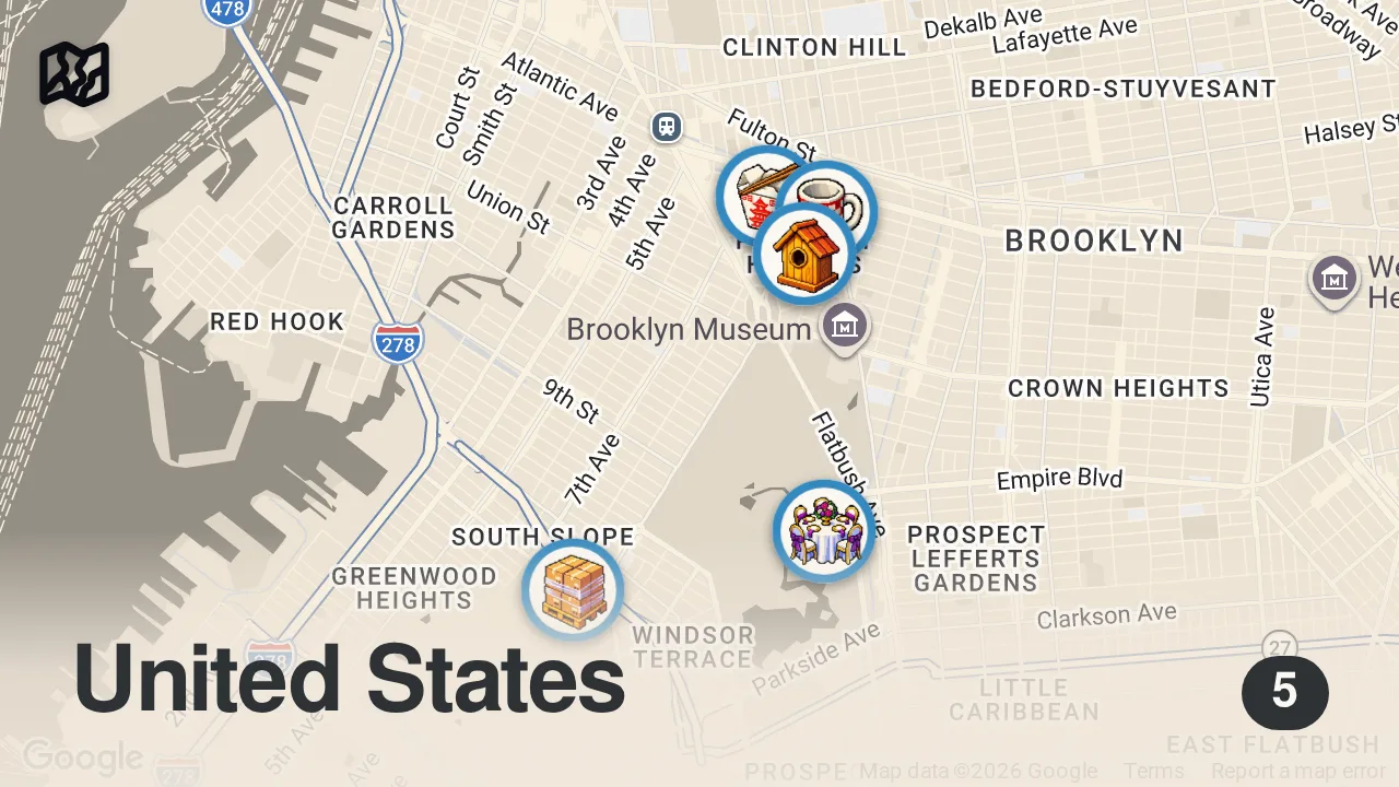 Map of 5 spots from Inside This Brooklyn Restaurant's Wildly Popular Lunar New Year Menu — The Experts