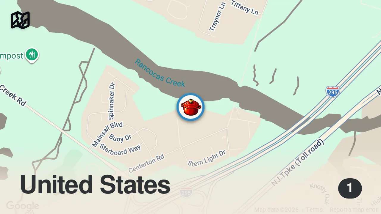 Map of 1 spot from Trying one of the HIGHEST rated restaurants in South Jersey! @carlucciswaterfront ๐ฅ๐