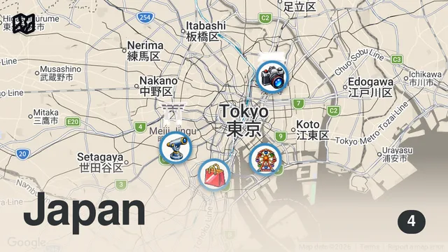 Map of Tokyo's Photo Spots - teamLab Planets | Shibuya Sky | Cherry Blossom & more