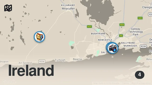 Map of GALWAY IRELAND - GAELIC TRADITIONS & CUSTOMS