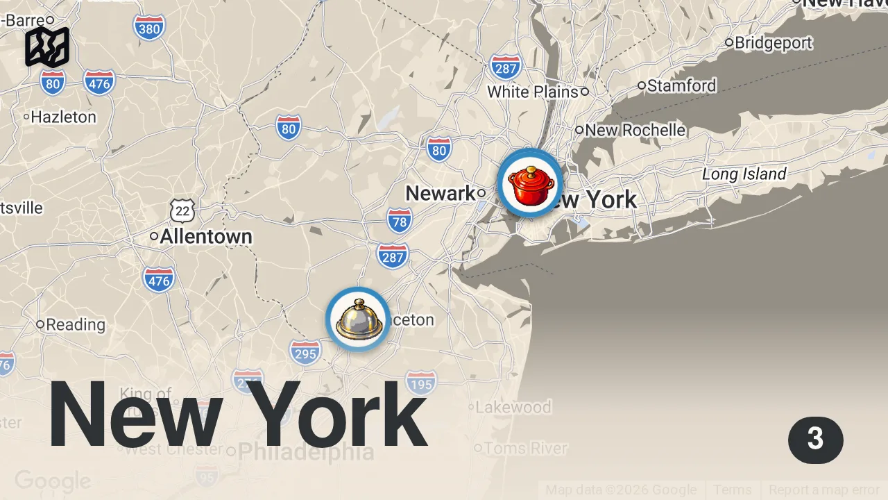 Map of 3 spots from How a New Jersey Family Grows and Sells Yuzu to Michelin-Starred Restaurants — Vendors